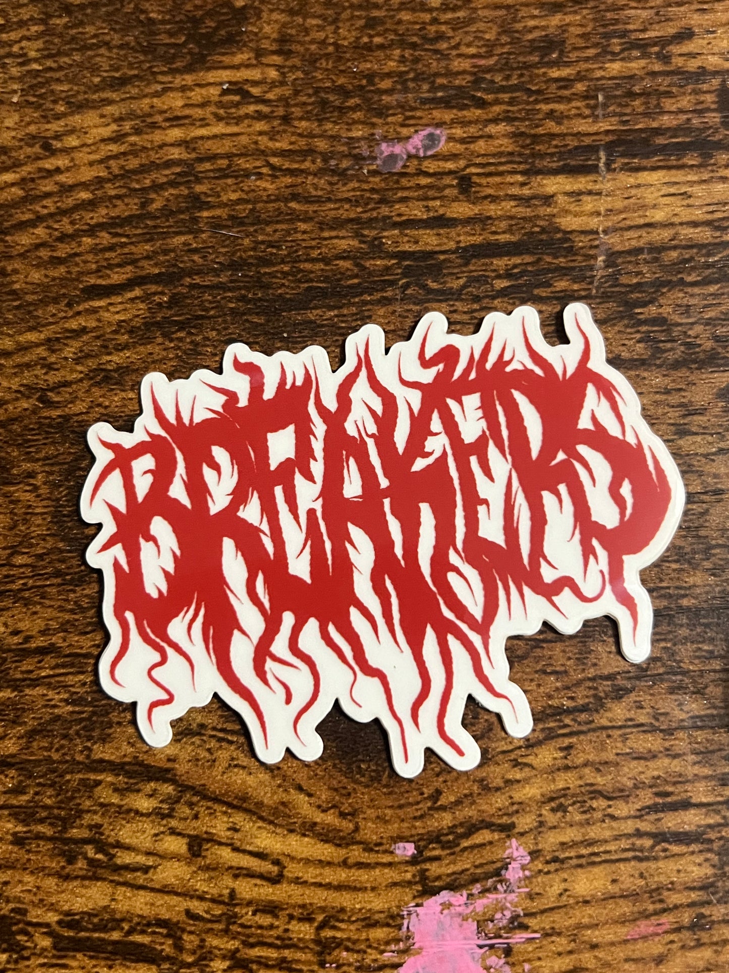 *Clear Red Death Metal Sticker